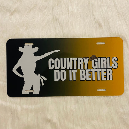 Country Girls Do It Better License Plate